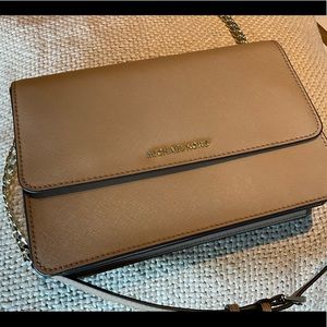 Michael Kors camel saffiano leather Crossbody bag